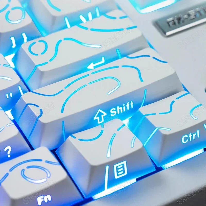 Contour 4.0 PBT Keycaps: Side Engraved Translucent Gaming Caps
