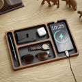 Solid Wood Desktop Storage Box: Multi-Grid Desk Organizer