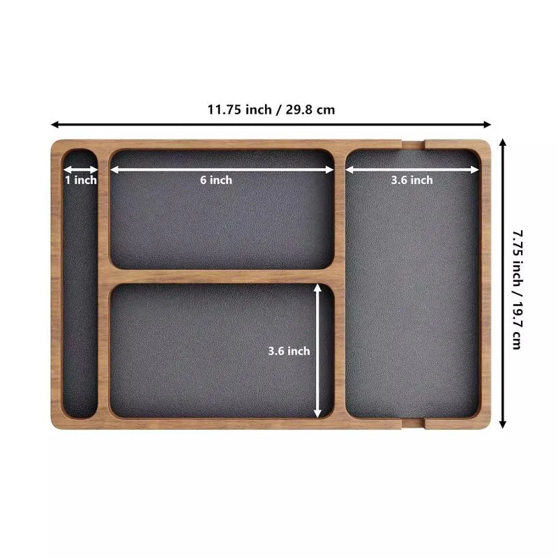 Solid Wood Desktop Storage Box: Multi-Grid Desk Organizer