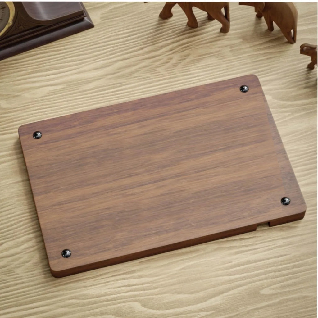 Solid Wood Desktop Storage Box: Multi-Grid Desk Organizer