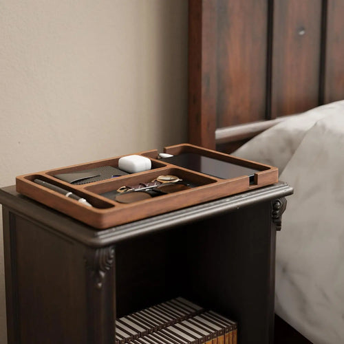 Solid Wood Desktop Storage Box: Multi-Grid Desk Organizer